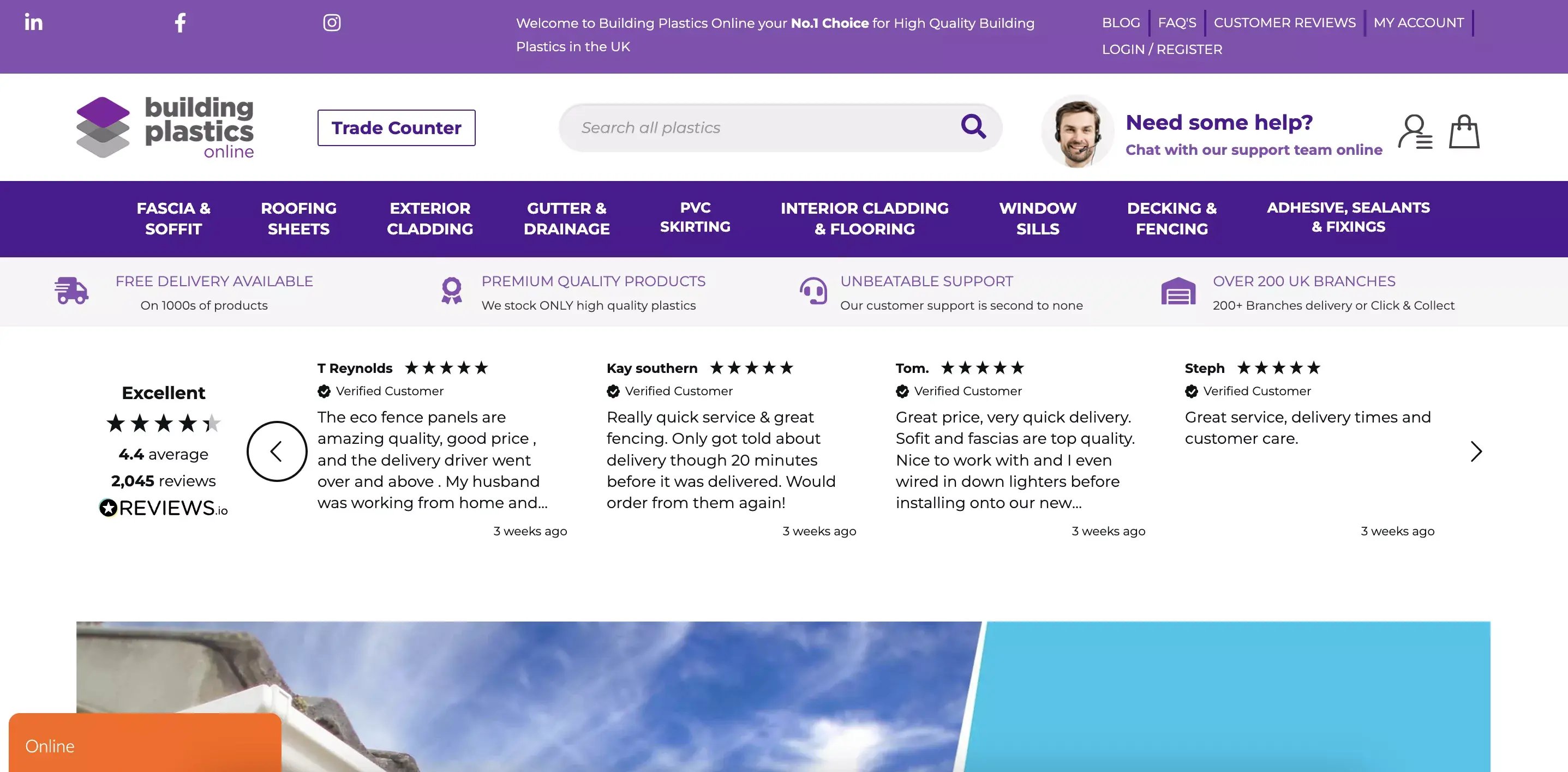 Building Plastics Online - webpage