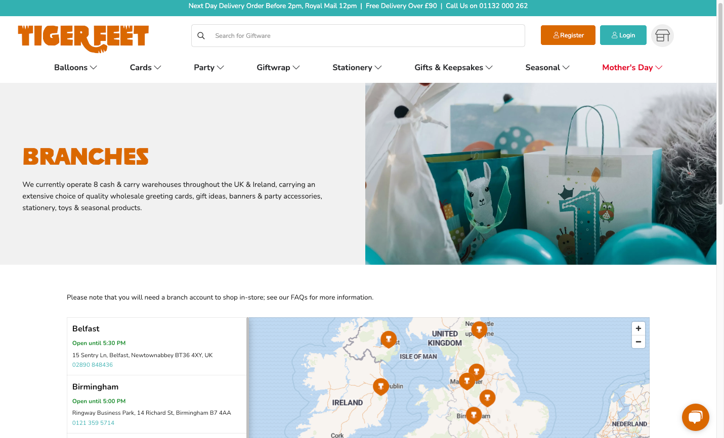 Tiger Feet Locations - Find A Store Near You