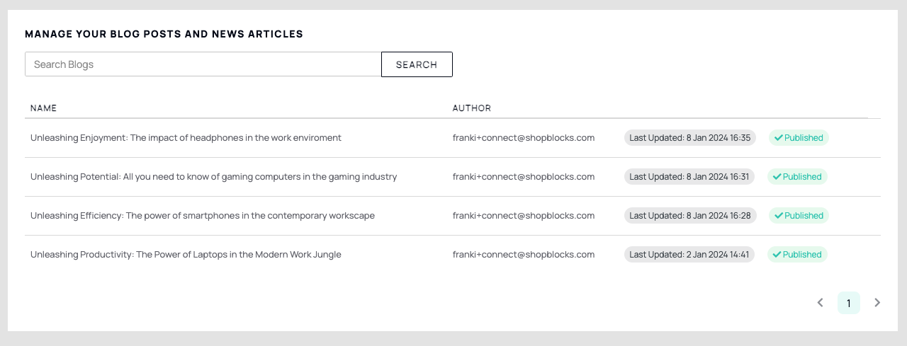 How do I add and manage blog posts?