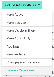 How do I delete a category?