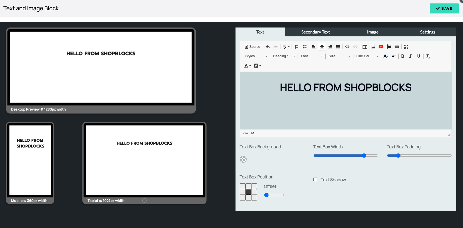 How do I add a Text and Image Block?