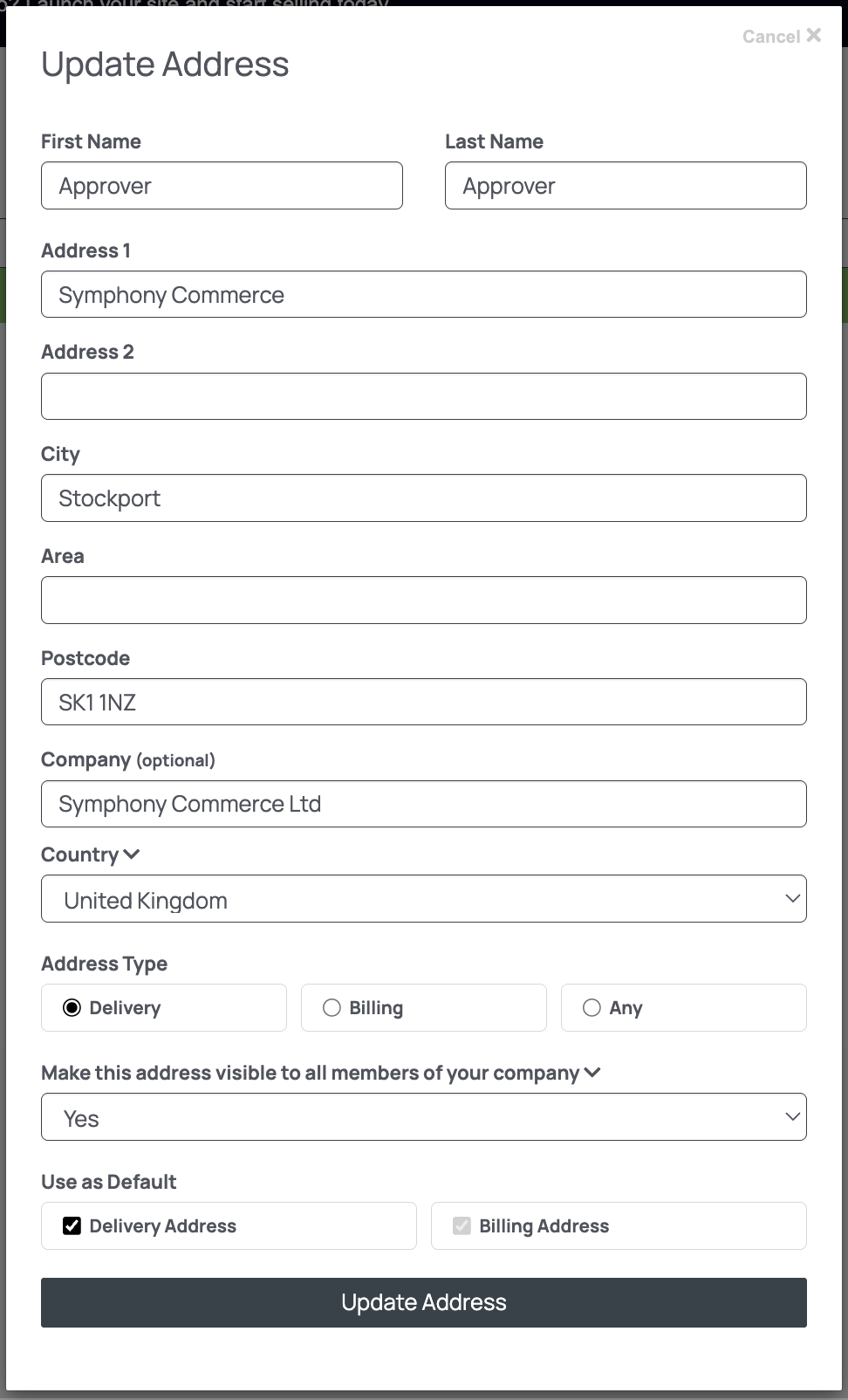 Setting Address How to set Address Type
